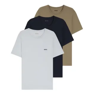 Boss - T-Shirt für Herren, Rundhalsausschnitt (3er-Pack) (Weiß/Braun/Schwarz)