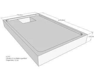 Neuesbad Wannenträger für Bette superflach 130x80x3,5 SD22808