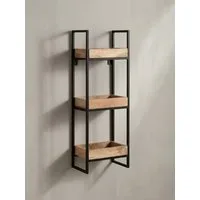 KADIMA DESIGN Wandregal Wandregal 27x77x18 cm Mango Massivholz / Metall Hängeregal, Tablettregal Wand mit 3 Ablagen & Metallrahmen, Industrial, Design Schweberegal Rechteckig, Regal Hängend Wohnzimmer