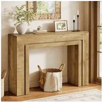 Tribesigns Konsolentisch 105 cm schmaler Flurtisch mit doppeltem Holzfuß, moderner Ablagetisch