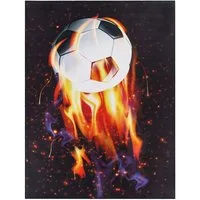 TaraCarpet Kinderteppich Fresh Kids Fußball, rechteckig, Höhe: 5 mm, Fresh Kids Fußball Flammen Kinderzimmer Jugendzimmer 80x150 cm