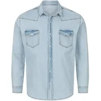 Rock Creek Jeanshemd Herren Jeanshemd Hellblau H-322