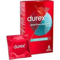 durex Kondome Gefühlsecht Slim, 8 St., dünn für intensives Gefühl, schmale Passform