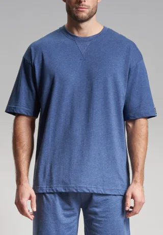TOM TAILOR BODYWEAR - Shirts Männlich blau-dunkel-uni - Gr. - 50