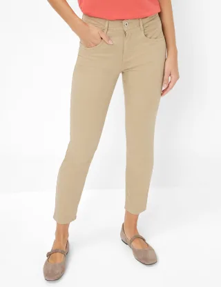 Brax Damen Röhrenjeans Style SHAKIRA S ALMOND, denim beige, Gr. 46L