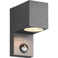 TRIO Leuchten LED Außen-Wandleuchte mit Bewegungsmelder & GU10 LED Höhe 15cm, Bewegungssensor, LED wechselbar, Warmweiß, Wand Außenleuchte zur Fassadenbeleuchtung für Hauswand & Haustür