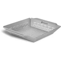 BURNHARD® Grillschale Edelstahl Grillkorb groß 35,5 x 30 x 5,5 cm, Grillkorb 35,5x30x5,5 cm