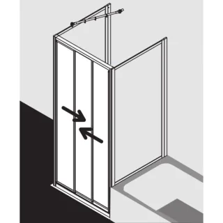 Kermi Gleittür Nova 2000, 3-teilig 80x185, silber/mattglanz, Kerolan Fontana