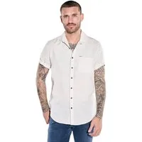 emilio adani Kurzarmhemd Herren Kurzarmhemd aus Leinen-Qualität, Beige