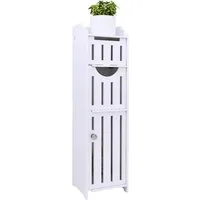 JEOBEST Badkommode Toilettenschrank, Badezimmerschrank, Platzsparend, (1-St, Badregal), Schmal mit Tür, 20x18x78 cm