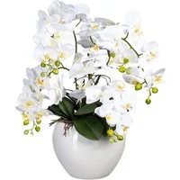 Kunstorchidee Phalaenopsis im Keramiktopf Orchidee Phalaenopsis, Creativ green, Höhe 56 cm