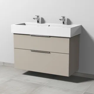 Sanipa 3way Waschtischunterbau zu Duravit Vero Waschtisch mit 2 Auszügen, Kaschmir-Matt UP7191U