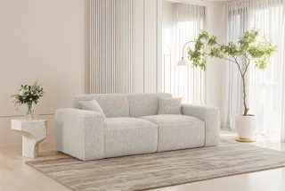 Sofa Designersofa CELES PREMIUM 2-Sitzer in Stoff Sven Altweiß