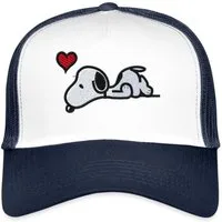 Spreadshirt Trucker Cap Peanuts Snoopy Liebe Herz Love Stick Geschenkidee Trucker Cap (1-St)