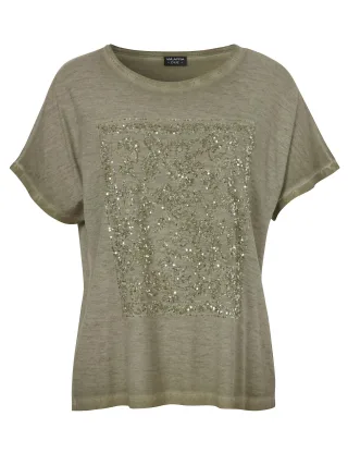 VIA APPIA DUE - T-Shirt Rundhals 1/2 Arm Motiv salbei multicolor - Gr. - 52