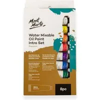 Mont Marte Ölfarbe Wasserlösliche Ölfarben Set – 8 / 36 x 18ml – Ideal für Ölmalerei, vielseitig kombinierbar, Brillante Lichtechte Farben, großer Deckkraft