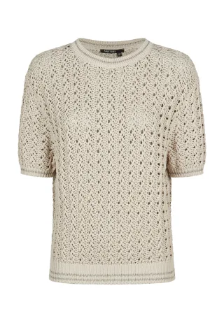 Marc Aurel - Pullover mit Lurex-Ringeln light taupe - Gr. - 42