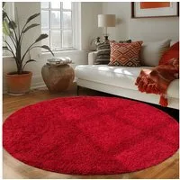 Carpettex Hochflor-Teppich Unicolor - Einfarbig, Rund, Höhe: 30 mm, Einfarbig Shaggy Teppich Wohnzimmer Langflor versch. farben und größen