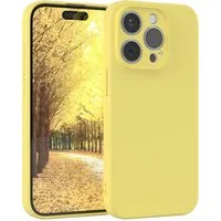 EAZY CASE Handyhülle für Apple iPhone 15 Pro Hülle Silikon 6,1 Zoll, Handy Softcase stoßfest Hülle mit Kameraschutz Bumper Tpuhülle Gelb