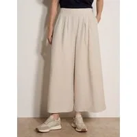 Apricot Palazzohose Weite Hose aus Slub-Leinen