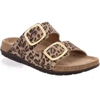 Rohde Rodigo Leo Pantolette Sommerschuh, Hausschuh mit Leo-Print