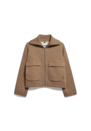 Armedangels - COTTON-WOOL KNIT JACKET amberwood - Gr. - M