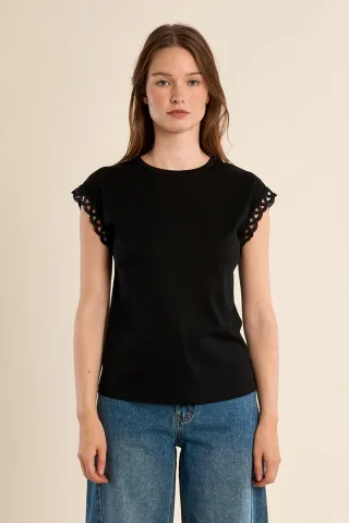 molly bracken - T-Shirt mit Rundhals schwarz - Gr. - XS