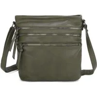ITALYSHOP24 Schultertasche Damen Hand-Tasche XL Shopper Umhängetasche Cross body Over Hobo Bag, Henkeltasche für Reise Urlaub Sport, viele Fächer, langes Schultergurt