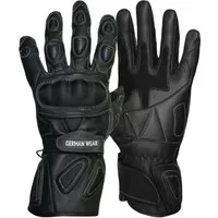 German Wear Motorradhandschuhe GW400G-M2 Lederhandschuhe Motorrad Biker Lederhandschuhe Schwarz
