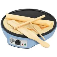 bestron Crêpesmaker ASW602, 1000 W, Ø 30 cm, Antihaft, Thermostat & Zubehör