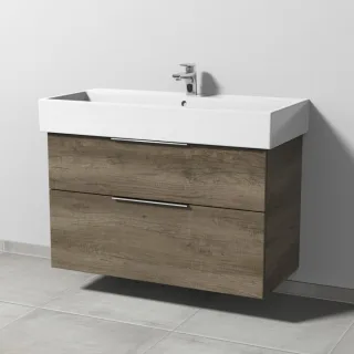 Sanipa 3way Waschtischunterbau zu Duravit Vero Air Waschtisch mit 2 Auszügen, Eiche-Nebraska UM43537