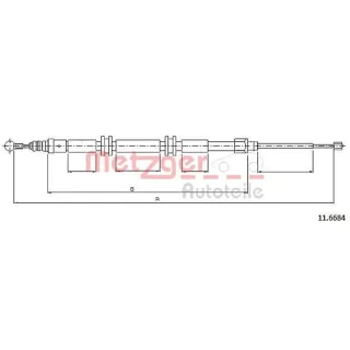 Metzger Handbremsseil hinten Renault Kangoo 11.6684