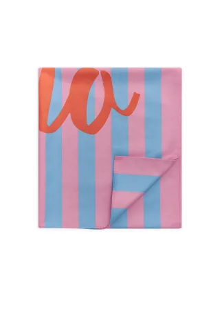 Handtuch mit Streifen und amore mio-Schriftzug blau - Gr. - one size