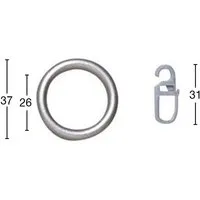GARESA Gardinenring Ring mit Haken, Gardinen, (Set, 20-St., mit Faltenlegehaken), Kunststoff, für leichten bis mittelschweren Behang, einfache Montage