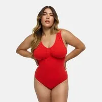 cfab Shaping-Body Tank Bodysuit Sculpting Shapewear mit String-Fire Red-XS (1-tlg)