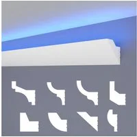 HEXIMO Eckprofil (LED Stuckleisten klassisch, XPS Styropor indirekte Beleuchtung Wand- & Deckenleisten Lichtvoutenprofil (Muster HLED 24)