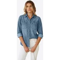 Imily Bela Jeansbluse Damen Lässige Boyfriend Jeansjacke (Packung, 1-tlg., 1per-Pack) aus Baumwolle