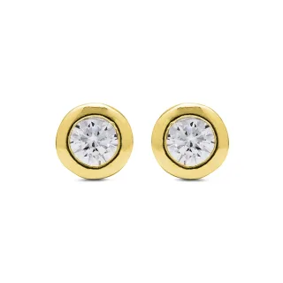 Luxenter Sterling Silber 925 mit glänzenden Zirkonia 18k Gold Finish Ohrringe - Zaja