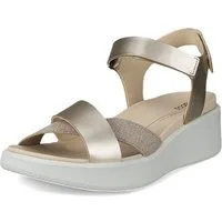 Ecco Flowt (Vollnarb und Nubukleder) gold/weiss Damen Sandale