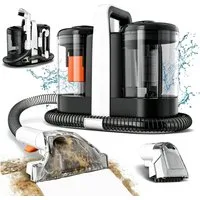 AKKEE Wasch-Sauger Waschsauger Teppichreiniger Polsterreiniger Gerät, 15kPa, 1.5L, 600 W, beutellos, Doppelwassertank und flexibel einsetzbaren Bürstenköpfen