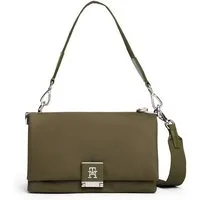 Tommy Hilfiger Umhängetasche TH HER MED CROSSOVER NYLON SV, Damen Tragetasche, Abendtasche, Clutch mit edlem TH-Steckverschluss