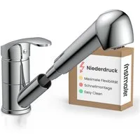 instmaier Spültischarmatur instmaier Elena, Wasserhahn Küche, Mit Geschirrbrause Niederdruck-Armatur, ausziehbar, 2 Strahlarten