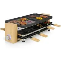 PRINCESS Raclette Princess 162918 Raclette Pure 8 – Wendeteller – 8 Personen, 8 Raclettepfännchen, Pure 8 – Wendeplatte – 8 Personen - PFAS-Frei