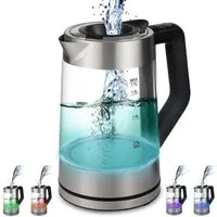 ecosa Wasserkocher EO-660, 1.7 l, 2200 W, Temperatureinstellung,LED-Beleuchtung,Edelstahl,BPA-frei,Farbwechsel