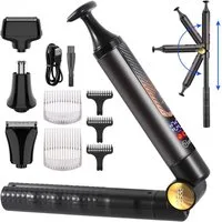 HATTEKER Körperrasierer HT-6198, Barttrimmer Bodygroomer, Rückentrimmer 4-in-1-Set Wasserdicht