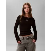 Calvin Klein Jeans Langarmshirt Figurbetonte Passform mit Rundhalsausschnitt