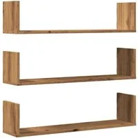 vidaXL Regal Wandregale 3 Stk. Artisan-Eiche 80x18x18 cm Holzwerkstoff, 1-tlg.