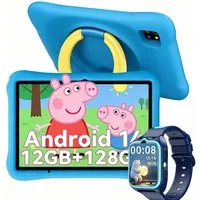 blackview Kinder Tablet 10 Zoll mit Schutzhülle, Android, WLAN, Elternkontrolle Tablet (10.1", 128 GB, Android 14, WLAN (Wi-Fi), Android 14, HD+ Display, 128GB, 5100 mAh,5G WiFi/WIFI 6/Gemini AI)