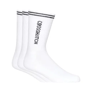 Crosshatch - "Peppy" Sportsocken für Herren(3er-Pack) (Weiß)
