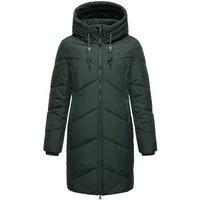 Ragwear Steppmantel Novista Stylischer Wintermantel mit zick zack Muster und großer Kapuze